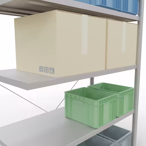 Produktbild Nr 12 des Artikels Stecksystem Anbauregal 2000x1300x600 mm, Typ 250 kg, lichtgrau Abbildung Nr 12 des Artikels Stecksystem Anbauregal 2000x1300x600 mm, Typ 250 kg, lichtgrau aus der Produktgruppe Stecksystem von der Marke Schulte Lagertechnik