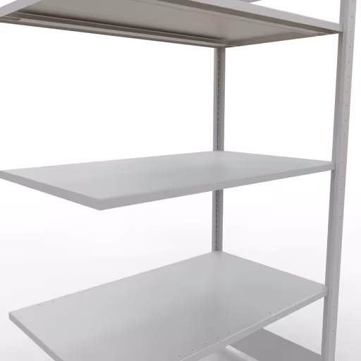 Anbauregal, Fachbodenregal Stecksystem MULTIplus150, 2000 x 1000 x 600 mm (HxBxT), 5 Fachböden, Längenriegel, RAL 7035 lichtgrau von Schulte Lagertechnik mit der Artikelnr. 32665-LR