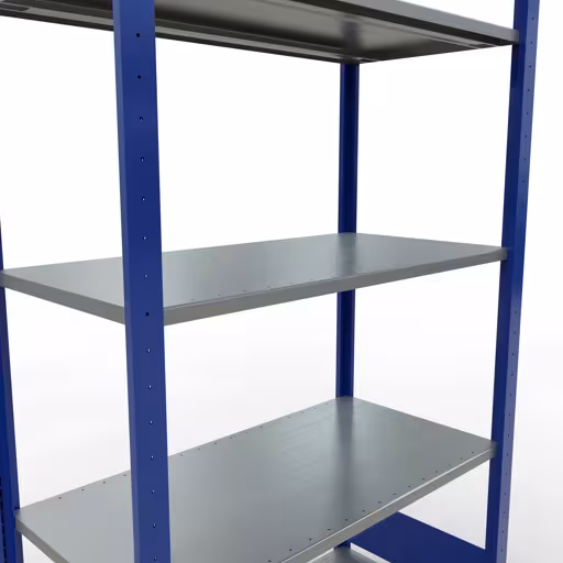 Grundregal, Fachbodenregal Stecksystem MULTIplus150, 2000 x 1000 x 500 mm (HxBxT), 5 Fachböden, Längenriegel, RAL 5010 enzianblau/verzinkt von der Marke Schulte Lagertechnik aus der Produktreihe Stecksystem