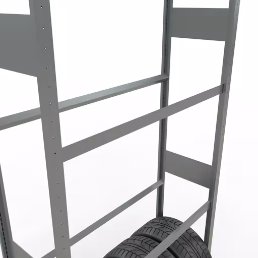 Abbildung Nr 12 des Artikels Grundregal, Räder-/Reifenregal, 4500 x 1150 x 400 mm, verzinkt, 6 Lagerebenen á 150 kg Fachlast pro Ebene aus der Produktgruppe Fachbodenregale von der Marke Schulte Lagertechnik