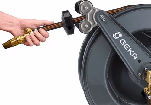 Schlauchaufroller PA30SK Anschlussgewinde 33,25mm Gewinde 1 Außengewinde Zoll pulverbeschichteter Stahl GEKA