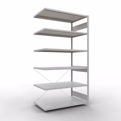 Stecksystem Anbauregal 2500x1300x800 mm, Typ 250 kg, lichtgrau aus der Kategorie Anbauregal mit der Artikelnummer 32886-130