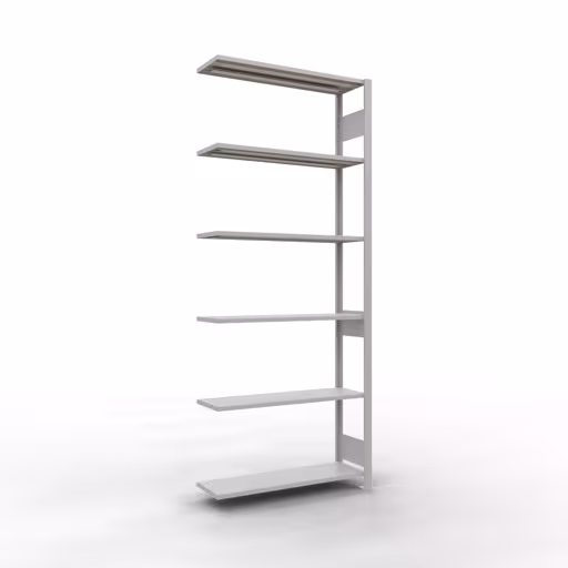 Anbauregal, Fachbodenregal Stecksystem MULTIplus150, 2500 x 1000 x 300 mm (HxBxT), 6 Fachböden, Längenriegel, RAL 7035 lichtgrau aus der Kategorie Anbauregal mit der Artikelnummer 32636-LR