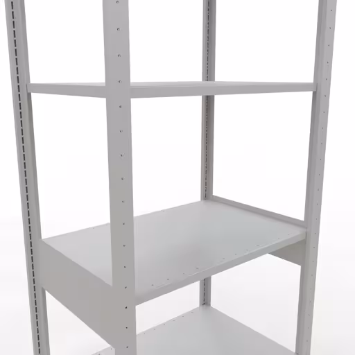 Zusatzbild des Artikels Grundregal, Fachbodenregal Stecksystem MULTIplus150, 2500 x 750 x 500 mm (HxBxT), 6 Fachböden, Längenriegel, RAL 7035 lichtgrau aus Grundregal