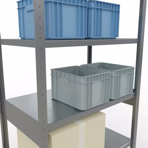 Grundregal, Fachbodenregal Stecksystem MULTIplus250, 2500 x 1000 x 600 mm (HxBxT), 6 Fachböden, Kreuzstrebe, verzinkt von Schulte Lagertechnik aus der Kategorie Stecksystem