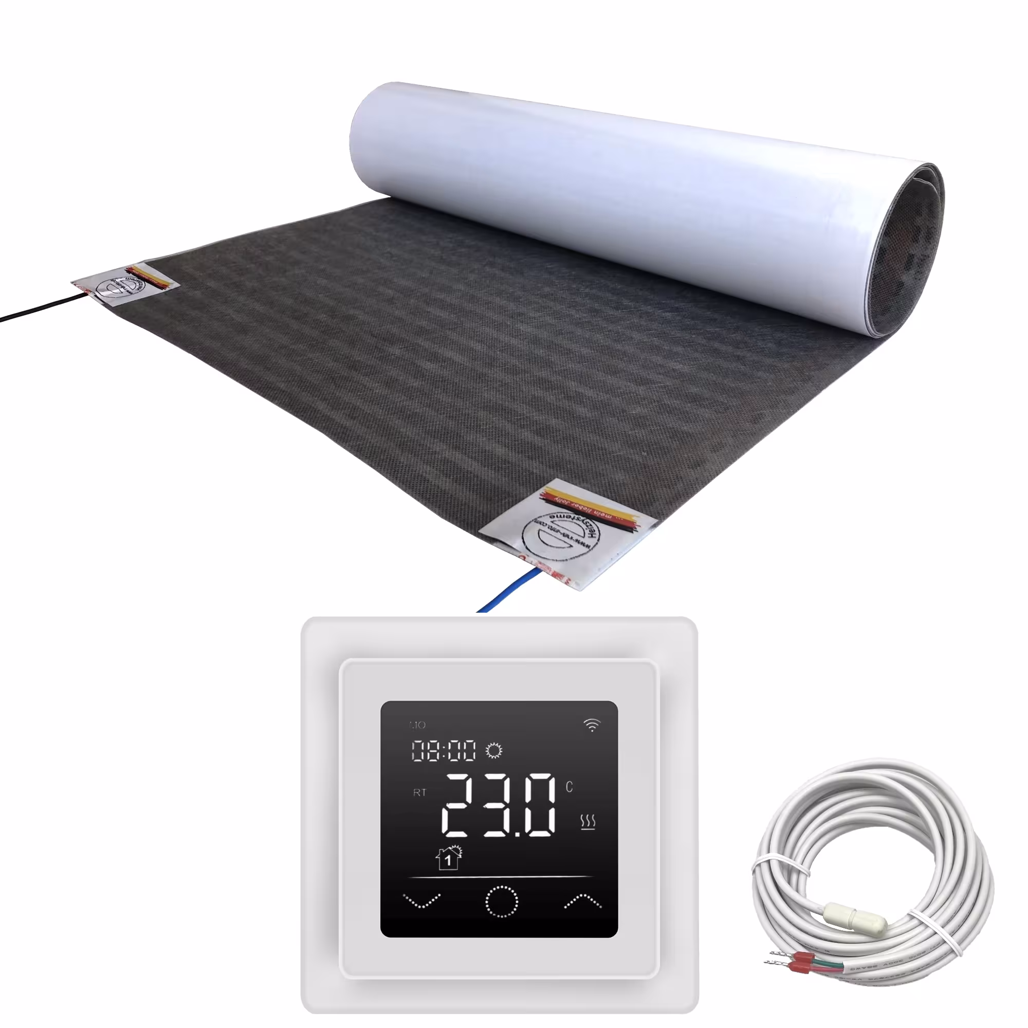 HoWaTech Lux Elektrische Fußbodenheizung | Set mit Heizfolie und WiFi Regler Touch weiß aus der Kategorie Elektrische Fußbodenheizung