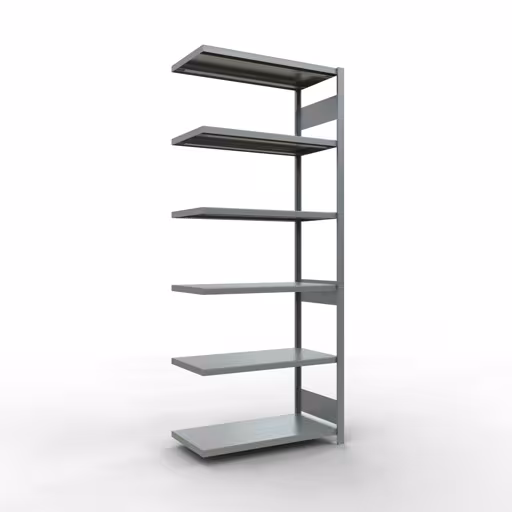 Anbauregal, Fachbodenregal Stecksystem MULTIplus330, 2500 x 1000 x 500 mm (HxBxT), 6 Fachböden, Längenriegel, verzinkt aus der Kategorie Anbauregal mit der Artikelnummer 13956-LR