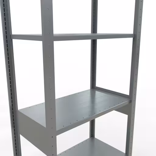 Grundregal, Fachbodenregal Stecksystem MULTIplus150, 2500 x 750 x 400 mm (HxBxT), 6 Fachböden, Längenriegel, verzinkt von Schulte Lagertechnik mit der Artikelnr. 12741-75-LR