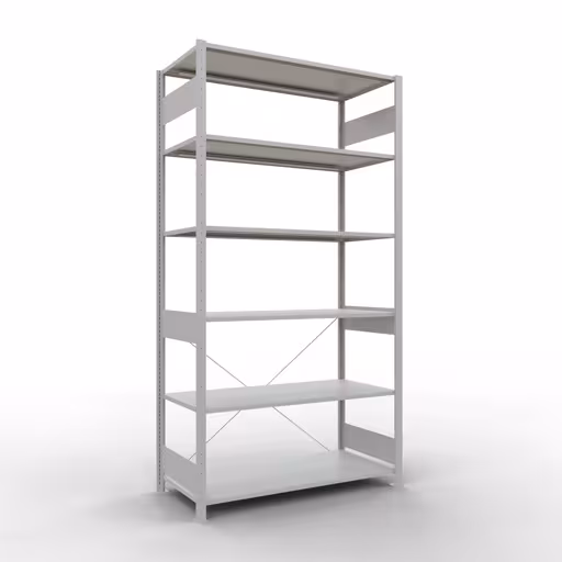 Stecksystem Grundregal 2500x1300x600 mm, Typ 150 kg, lichtgrau von der Marke Schulte Lagertechnik Stecksystem Grundregal 2500x1300x600 mm, Typ 150 kg, lichtgrau aus der Kategorie Grundregal mit der Artikelnummer 32661-130