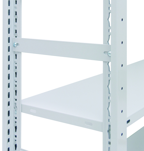 Stirndwandabgrenzung, 39 x 350 mm (H x T), RAL 7035 lichtgrau von Schulte Lagertechnik mit der Artikelnr. 30470-A