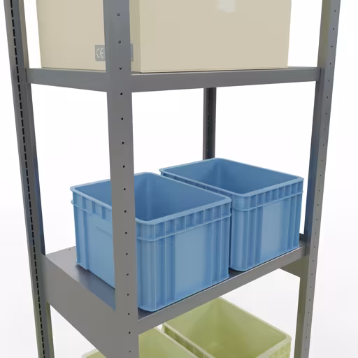 Abbildung Nr 14 des Artikels Grundregal, Fachbodenregal Stecksystem MULTIplus250, 3000 x 750 x 500 mm (HxBxT), 7 Fachböden, Längenriegel, verzinkt aus der Produktgruppe Stecksystem von der Marke Schulte Lagertechnik