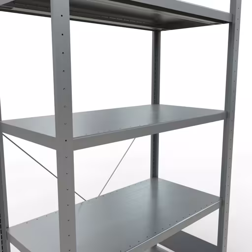 Abbildung Nr 13 des Artikels Grundregal, Fachbodenregal Stecksystem MULTIplus330, 2000 x 1000 x 500 mm (HxBxT), 5 Fachböden, Kreuzstrebe, verzinkt aus der Produktgruppe Stecksystem von der Marke Schulte Lagertechnik