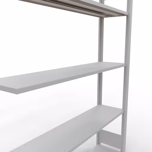 Produktbild Nr.6 des Artikels Anbauregal, Fachbodenregal Stecksystem MULTIplus150, 2000 x 1300 x 300 mm (HxBxT), 5 Fachböden, Längenriegel, RAL 7035 lichtgrau aus der Produktreihe Stecksystem von der Marke Schulte Lagertechnik