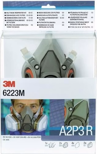 Atemschutzhalbmaskenset 6223 – SET – A2P3R EN 140 mit Filter Größe M 3M von der Marke 3M Atemschutzhalbmaskenset 6223 – SET – A2P3R EN 140 mit Filter Größe M 3M aus der Kategorie Atemschutzmasken und Filter mit der Teilenummer 4000370691