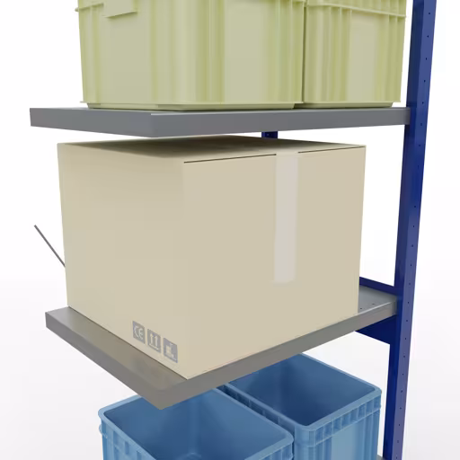Abbildung Nr 12 des Artikels Anbauregal, Fachbodenregal Stecksystem MULTIplus250, 2500 x 750 x 500 mm (HxBxT), 6 Fachböden, Kreuzstrebe, RAL 5010 enzianblau/verzinkt/verzinkt aus der Produktgruppe Stecksystem von der Marke Schulte Lagertechnik