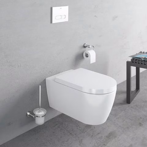 Detailbild 4042988 Duravit Wand-WC-Set ME by Starck, rimless, Durafix Tiefspüler, weiß, inklusive WC-Sitz mit Absenkautomatik
