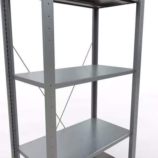 Grundregal, Fachbodenregal Stecksystem MULTIplus150, 2000 x 750 x 400 mm (HxBxT), 5 Fachböden, Kreuzstrebe, verzinkt von der Marke Schulte Lagertechnik aus der Produktreihe Stecksystem