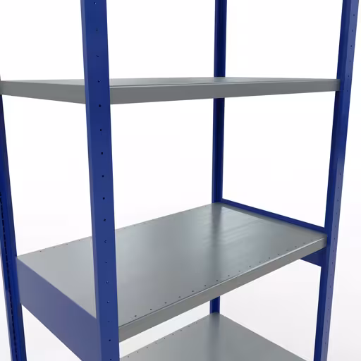 Grundregal, Fachbodenregal Stecksystem MULTIplus250, 3000 x 1000 x 600 mm (HxBxT), 7 Fachböden, Längenriegel, RAL 5010 enzianblau/verzinkt von Schulte Lagertechnik mit der Artikelnr. 12962-LR-B