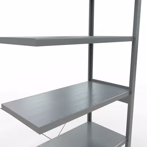 Anbauregal, Fachbodenregal Stecksystem MULTIplus250, 2500 x 1000 x 500 mm (HxBxT), 6 Fachböden, Kreuzstrebe, verzinkt von der Marke Schulte Lagertechnik aus der Produktreihe Stecksystem