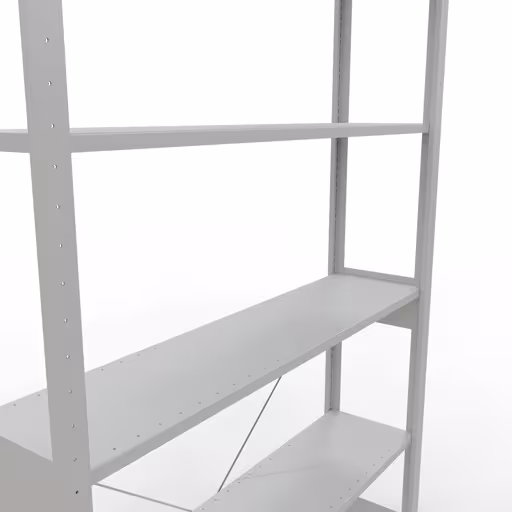 Zusatzbild des Artikels Stecksystem Grundregal 2500x1300x300 mm, Typ 150 kg, lichtgrau Zusatzbild des Artikels Stecksystem Grundregal 2500x1300x300 mm, Typ 150 kg, lichtgrau aus Grundregal