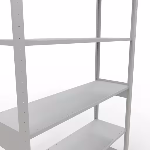Produktbild Nr.14 des Artikels Grundregal, Fachbodenregal Stecksystem MULTIplus150, 2500 x 1300 x 400 mm (HxBxT), 6 Fachböden, Längenriegel, RAL 7035 lichtgrau aus der Produktreihe Stecksystem von der Marke Schulte Lagertechnik