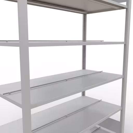 Abbildung Nr 11 des Artikels Grundregal, Büro-Fachbodenregal Stecksystem MULTIplus150, 2000 x 1300 x 600 mm (HxBxT), 6 Fachböden, Längenriegel, mit Mittelanschlag, lichtgrau aus der Produktgruppe Büroregale von der Marke Schulte Lagertechnik