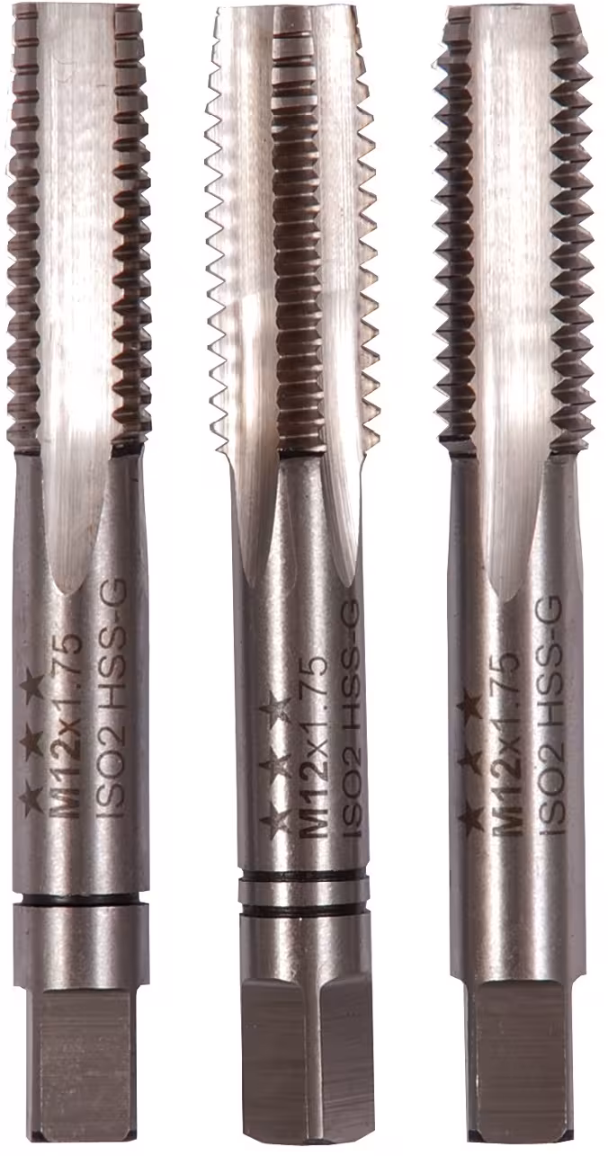 Hand Gewindebohrer M HSS DIN 352 - 3-tlg. Typ Variante: Handgewindebohrersatz HSS-G DIN 352 M 3 aus der Kategorie Gewindeschneidwerkzeuge mit der Artikelnr. 93030