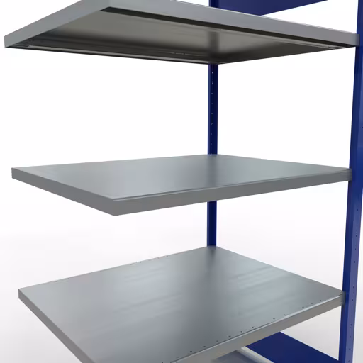 Abbildung Nr 11 des Artikels Anbauregal, Fachbodenregal Stecksystem MULTIplus250, 2000 x 1000 x 800 mm (HxBxT), 5 Fachböden, Längenriegel, RAL 5010 enzianblau/verzinkt aus der Produktgruppe Stecksystem von der Marke Schulte Lagertechnik
