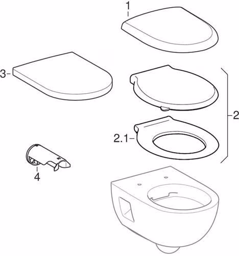 Geberit Renova Wand-WC Tiefspüler teilgeschlossene Form, Rimfree, weiß