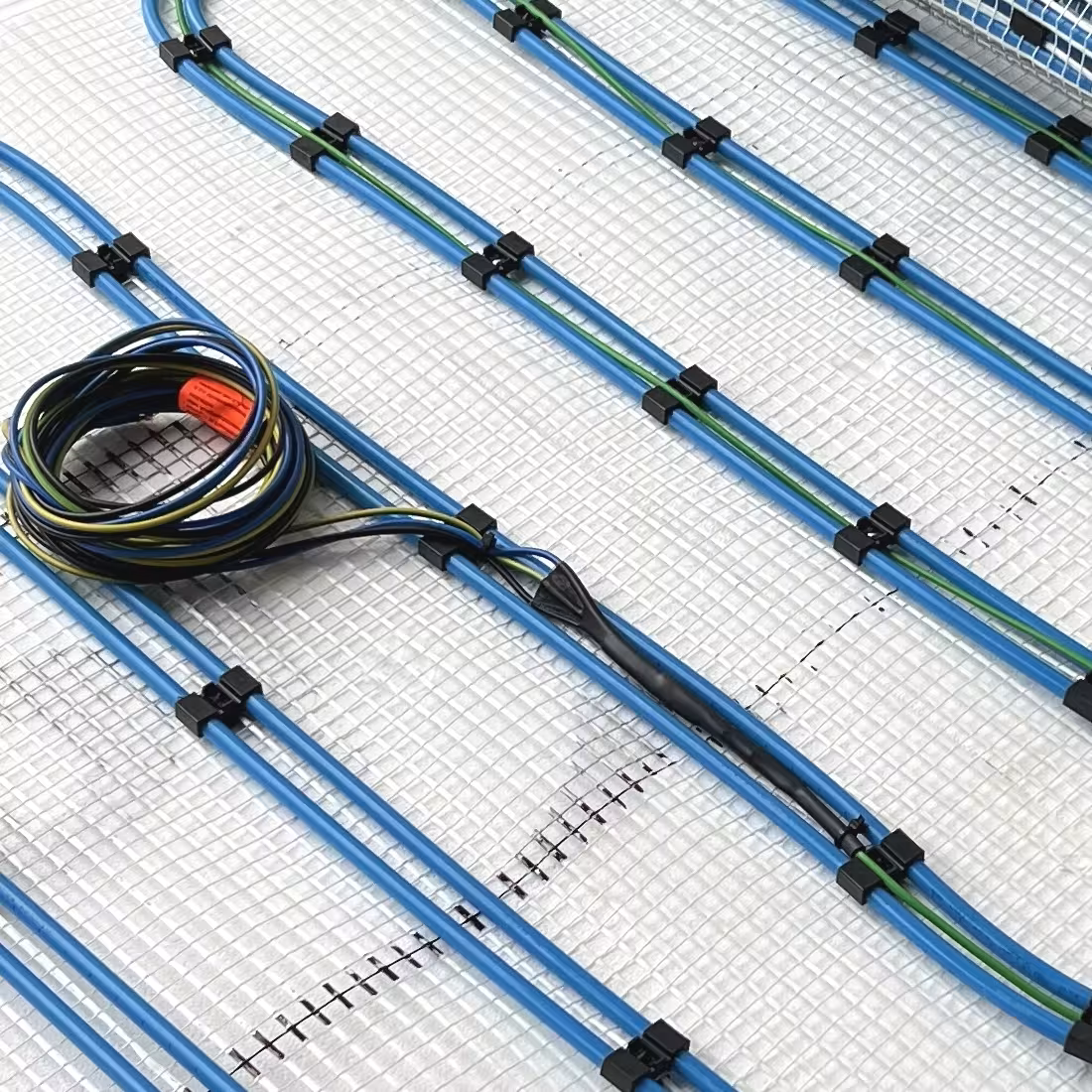 HoWaTech Duo Hybrid Warmwasser Elektro Fußbodenheizung | Set mit Heizmatte und Anschlußteilen Heizfläche 20m² von der Marke HoWaTech aus der Kategorie Fußbodenheizung