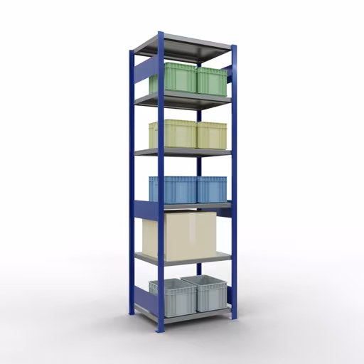 Abbildung Nr 13 des Artikels Grundregal, Fachbodenregal Stecksystem MULTIplus250, 2500 x 750 x 600 mm (HxBxT), 6 Fachböden, Längenriegel, RAL 5010 enzianblau/verzinkt/verzinkt aus der Produktgruppe Stecksystem von der Marke Schulte Lagertechnik