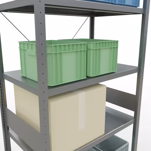 Abbildung Nr 11 des Artikels Grundregal, Fachbodenregal Stecksystem MULTIplus330, 3000 x 1000 x 600 mm (HxBxT), 7 Fachböden, Kreuzstrebe, verzinkt aus der Produktgruppe Stecksystem von der Marke Schulte Lagertechnik