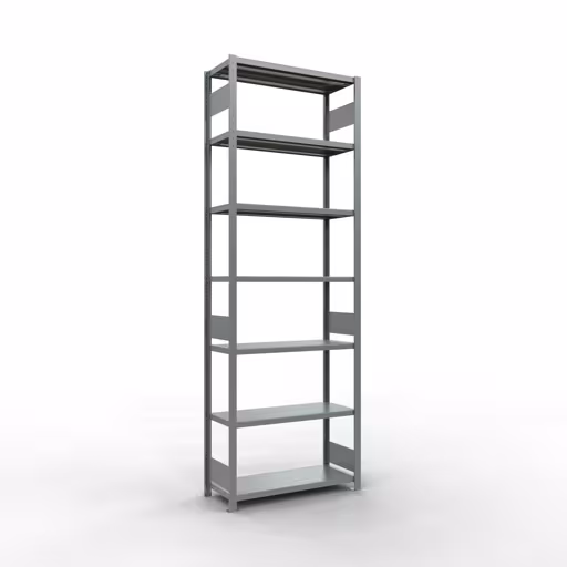 Grundregal, Fachbodenregal Stecksystem MULTIplus330, 3000 x 1000 x 400 mm (HxBxT), 7 Fachböden, Längenriegel, verzinkt aus der Kategorie Grundregal mit der Artikelnummer 13942-LR