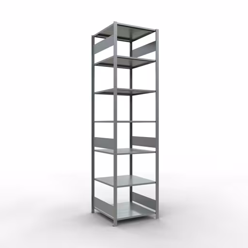 Grundregal, Fachbodenregal Stecksystem MULTIplus150, 3000 x 750 x 800 mm (HxBxT), 7 Fachböden, Längenriegel, verzinkt aus der Kategorie Grundregal mit der Artikelnummer 12782-75-LR