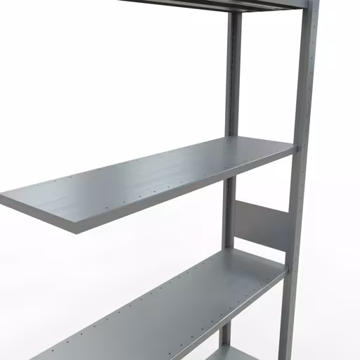 Anbauregal, Fachbodenregal Stecksystem MULTIplus150, 3000 x 1000 x 300 mm (HxBxT), 7 Fachböden, Längenriegel, verzinkt von Schulte Lagertechnik aus der Kategorie Stecksystem