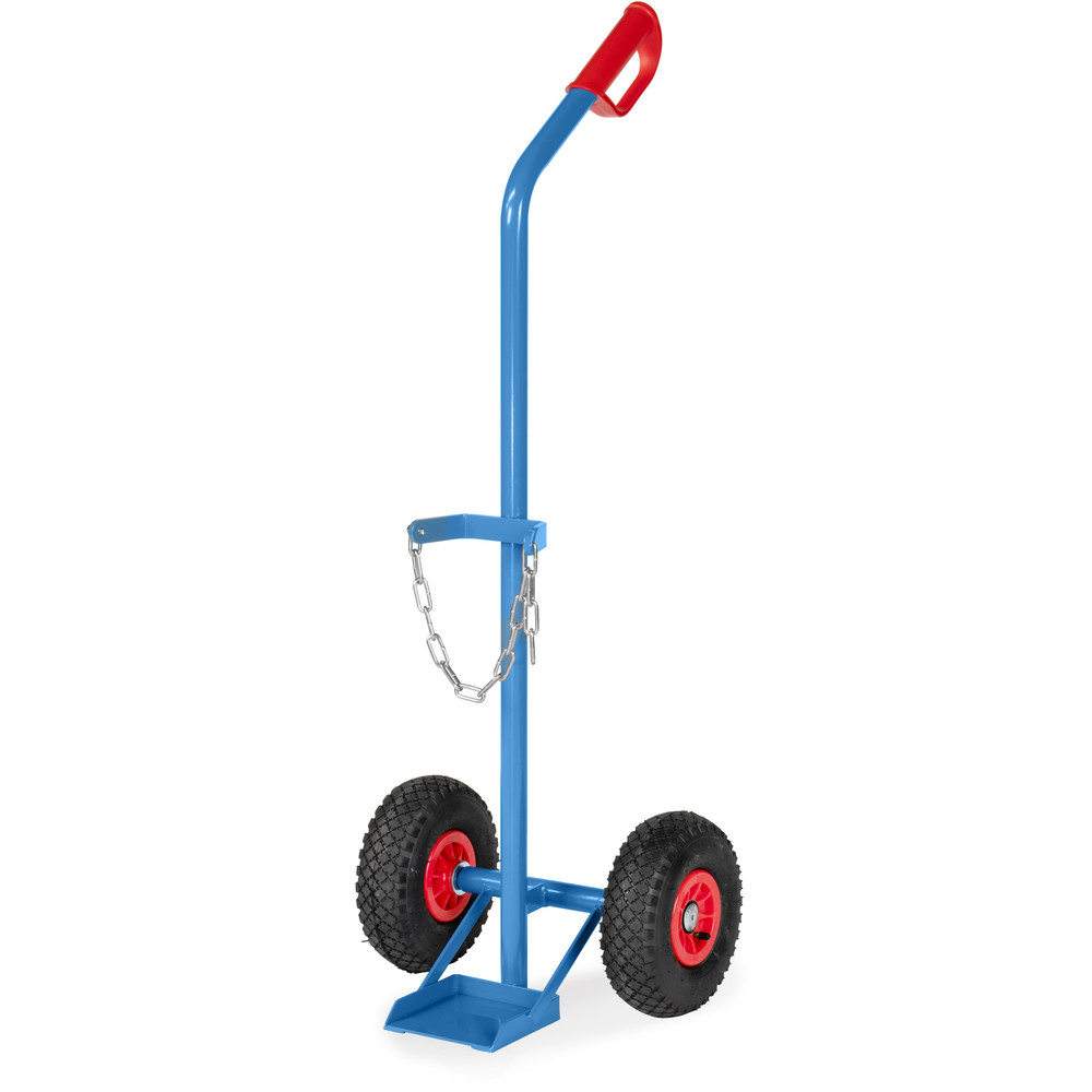 Stahlflaschenkarre 51140L Luftbereifungvon der Marke Fetra Stahlflaschenkarre für eine Flasche aus der Kategorie Karren mit der Artikelnummer 51140L, Roller, Transport, Fahrzeug, Rasenmäher, Werkzeug