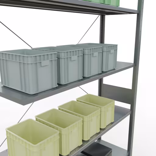 Produktbild Nr.11 des Artikels Stecksystem Anbauregal 3000x1300x400 mm, Typ 150 kg, verzinkt aus der Produktreihe Stecksystem von der Marke Schulte Lagertechnik