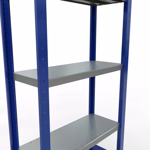 Abbildung Nr 13 des Artikels Grundregal, Fachbodenregal Stecksystem MULTIplus250, 2000 x 750 x 300 mm (HxBxT), 5 Fachböden, Längenriegel, RAL 5010 enzianblau/verzinkt/verzinkt aus der Produktgruppe Stecksystem von der Marke Schulte Lagertechnik