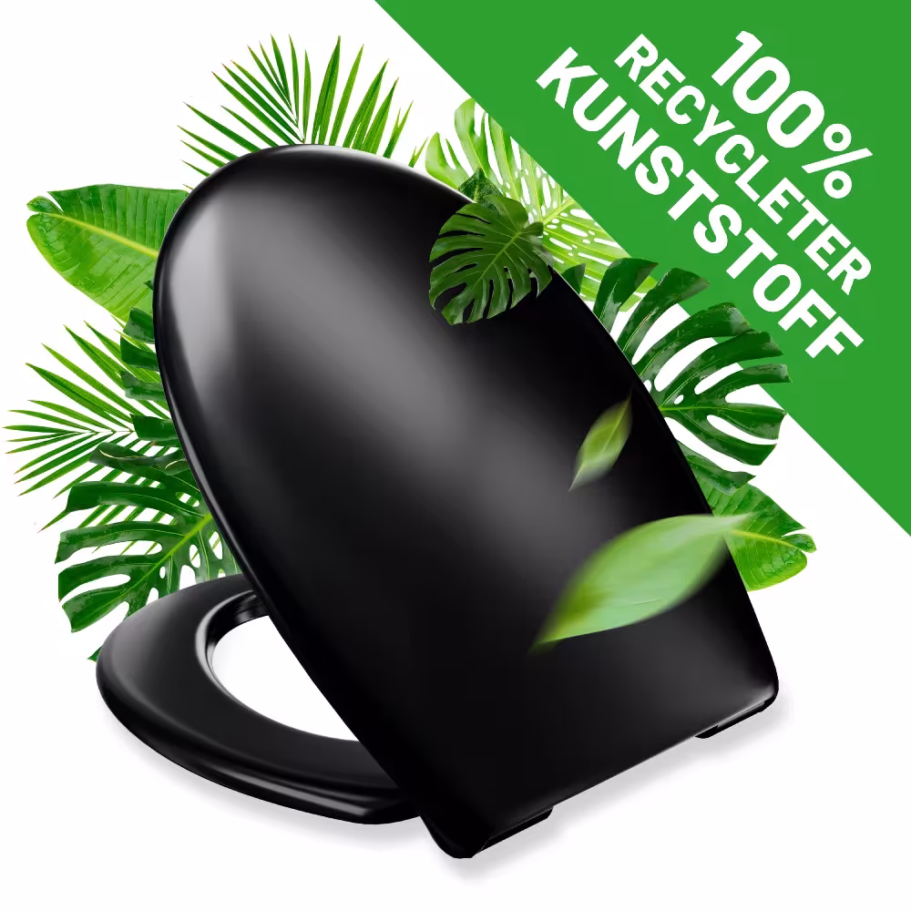 Recycling WC-Sitz R700 Öko oval mit Absenkautomatik (Universelle Passform) Typ Farbe: schwarz aus der Kategorie WC-Sitze mit der Artikelnr. 547328
