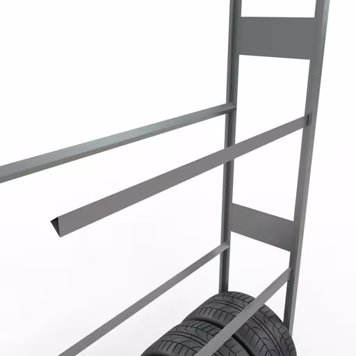 Abbildung Nr 7 des Artikels Anbauregal, Räder-/Reifenregal, 4500 x 1300 x 400 mm, verzinkt, 6 Lagerebenen á 150 kg Fachlast pro Ebene aus der Produktgruppe Fachbodenregale von der Marke Schulte Lagertechnik