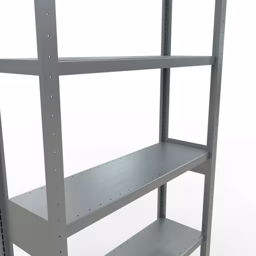 Grundregal, Fachbodenregal Stecksystem MULTIplus250, 2500 x 1000 x 300 mm (HxBxT), 6 Fachböden, Längenriegel, verzinkt von Schulte Lagertechnik aus der Kategorie Stecksystem