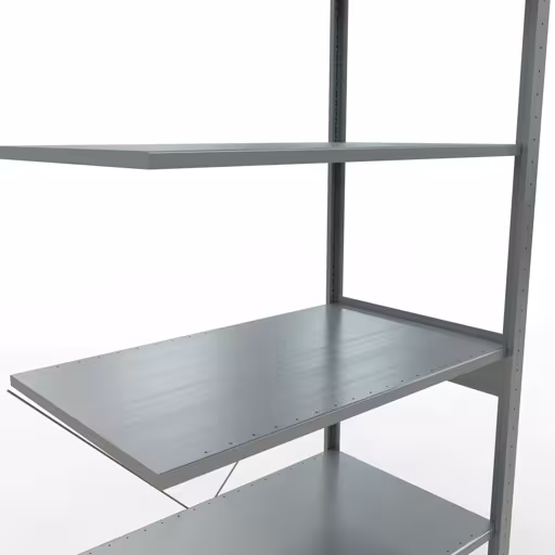 Anbauregal, Fachbodenregal Stecksystem MULTIplus150, 2500 x 1000 x 600 mm (HxBxT), 6 Fachböden, Kreuzstrebe, verzinkt von Schulte Lagertechnik aus der Kategorie Stecksystem