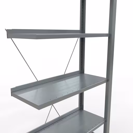 Anbauregal, Büro-Fachbodenregal Stecksystem MULTIplus85, 2000 x 750 x 300 mm (HxBxT), 6 Fachböden, Kreuzstrebe, verzinkt, mit Anschlagleiste aus der Kategorie Stecksystem mit der GTIN 4004514219893 Anbauregal, Büro-Fachbodenregal Stecksystem MULTIplus85, 2000 x 750 x 300 mm (HxBxT), 6 Fachböden, Kreuzstrebe, verzinkt, mit Anschlagleiste von der Marke Schulte Lagertechnik aus der Produktreihe Büroregale