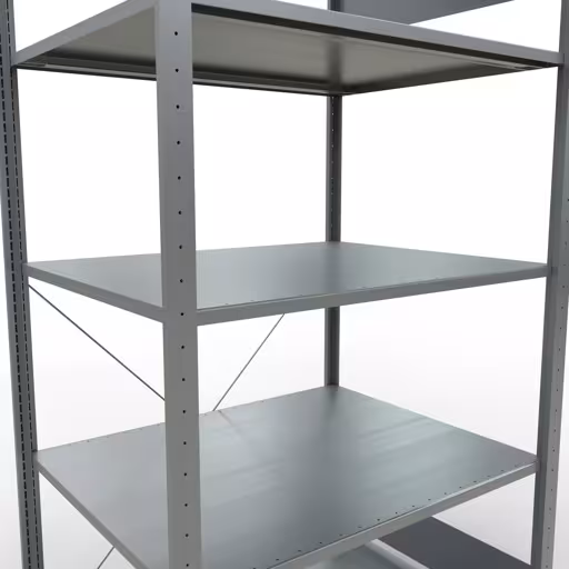 Abbildung Nr 9 des Artikels Grundregal, Fachbodenregal Stecksystem MULTIplus150, 2000 x 1000 x 800 mm (HxBxT), 5 Fachböden, Kreuzstrebe, verzinkt aus der Produktgruppe Stecksystem von der Marke Schulte Lagertechnik