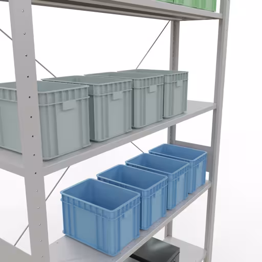 Produktbild Nr.8 des Artikels Stecksystem Grundregal 3000x1300x300 mm, Typ 150 kg, lichtgrau aus der Produktreihe Stecksystem von der Marke Schulte Lagertechnik