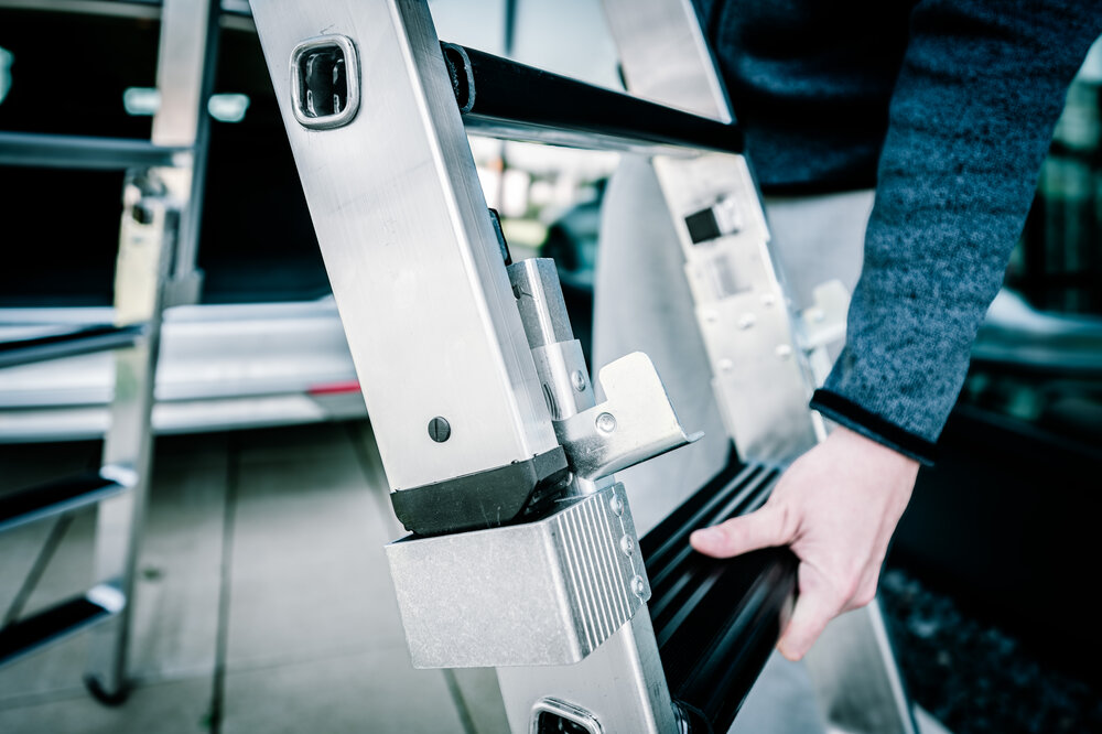 Munk Stufen-Stehleiter beidseitig begehbar steckbar 2x4 Stufen