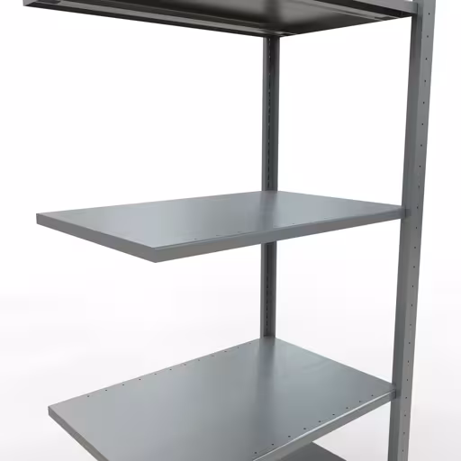 Anbauregal, Fachbodenregal Stecksystem MULTIplus150, 2000 x 750 x 500 mm (HxBxT), 5 Fachböden, Längenriegel, verzinkt mit der GTIN 4004514254603 Anbauregal, Fachbodenregal Stecksystem MULTIplus150, 2000 x 750 x 500 mm (HxBxT), 5 Fachböden, Längenriegel, verzinkt von Schulte Lagertechnik mit der Artikelnr. 12755-75-LR