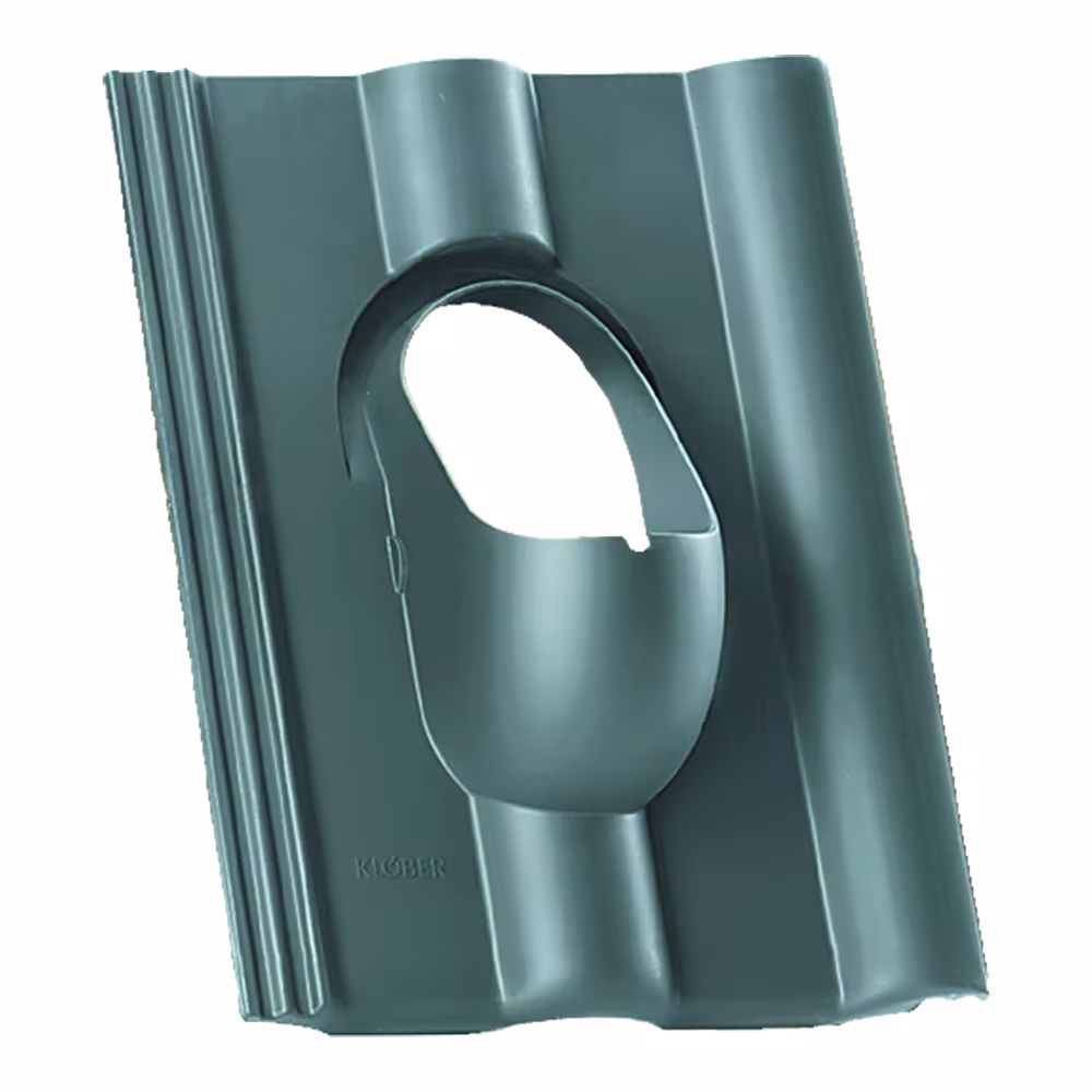 Venduct passgenaue Grundplatte DN 110 für Dachsteine passend für BMI Braas Frankfurter Pfanne Typ Farbe: Dunkelgrau (Klöber Standardfarbe) aus der Kategorie Steildachdurchgänge mit der Artikelnr. KE0001-3-0400