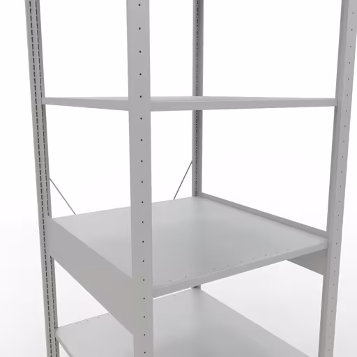 Produktbild Nr.12 des Artikels Grundregal, Fachbodenregal Stecksystem MULTIplus150, 2500 x 750 x 800 mm (HxBxT), 6 Fachböden, Kreuzstrebe, RAL 7035 lichtgrau aus der Produktreihe Stecksystem von der Marke Schulte Lagertechnik