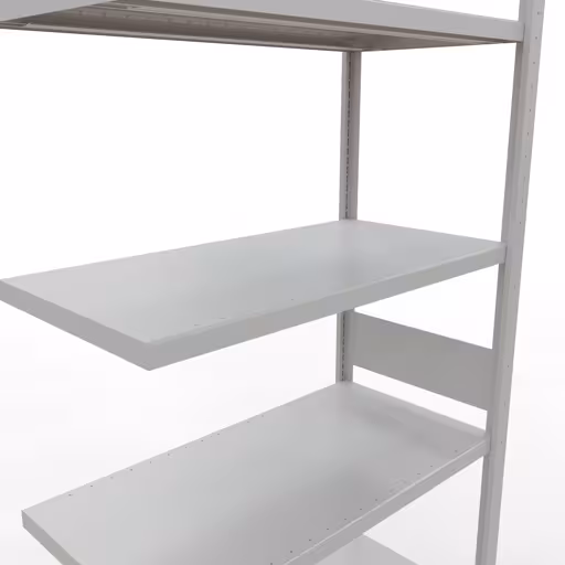 Abbildung Nr 12 des Artikels Anbauregal, Fachbodenregal Stecksystem MULTIplus330, 3000 x 1000 x 500 mm (HxBxT), 7 Fachböden, Längenriegel, RAL 7035 lichtgrau aus der Produktgruppe Stecksystem von der Marke Schulte Lagertechnik